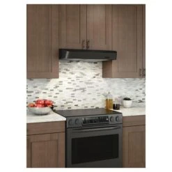 Broan Antero 30-Inch Convertible Under-Cabinet Range Hood, 300 Max Blower CFM, Black Stainless Steel -Whirlpool Sales Store 09095121d L