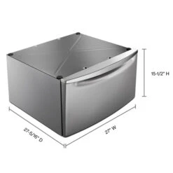 Pedestal With Storage Drawer 27" - Chrome Shadow 9 Pedestal With Storage Drawer 27" - Chrome Shadow -Whirlpool Sales Store 30005041da L