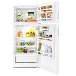 Amana Top-Freezer Refrigerator With Optional Ice Maker Kit - 28-in - 14-cu Ft - White
