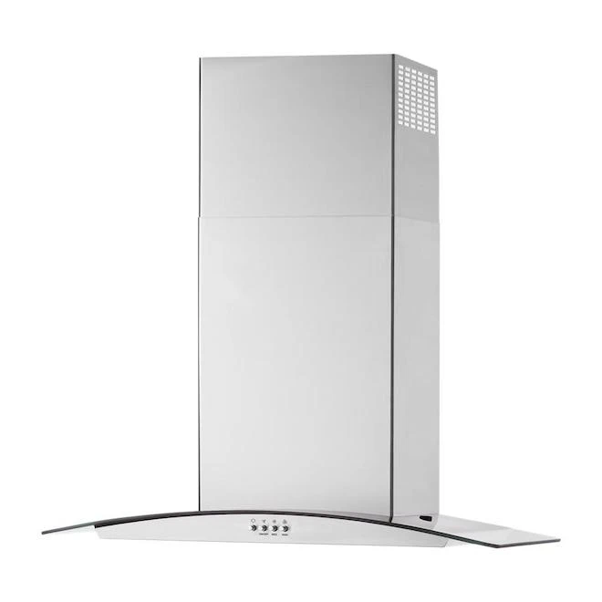 Whirlpool Curved Glass And Stainless Steel Wall-Mounted Range Hood - 30-in - 400 CFM 1 Whirlpool Curved Glass And Stainless Steel Wall-Mounted Range Hood - 30-in - 400 CFM