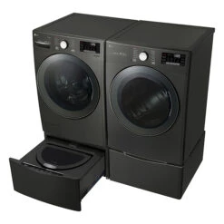 LG Sidekick Pedestal Washer - 700 RPM - 1.1-cu Ft - 27-in - Black Stainless Steel