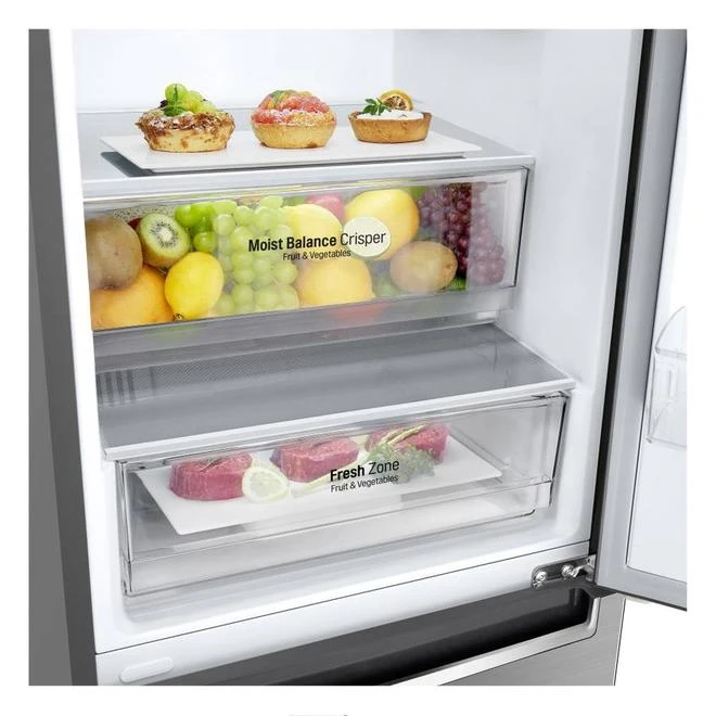 LG Bottom-Freezer Refrigerator - LED Interior Lighting - 24-in - 11.9-cu Ft - Platinum Silver 4 LG Bottom-Freezer Refrigerator - LED Interior Lighting - 24-in - 11.9-cu Ft - Platinum Silver - Image 4