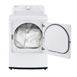 LG 7.3-ft³ White Electric Dryer With Sensor Dry