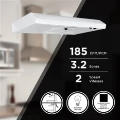 Aria 30-in Convertible White Under Cabinet Range Hood With Charcoal Filter -Whirlpool Sales Store 330977887 AlternateImage2 l