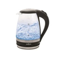Salton Stainless Steel And Glass 1.5-L Cordless Digital Electric Kettle