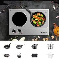Costway 13-in 2-Burner Stainless Steel Electric Hot Plate -Whirlpool Sales Store 331060031 AlternateImage3 l
