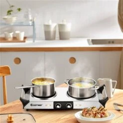 Costway 9-in 2-Burner Stainless Steel Electric Hot Plate -Whirlpool Sales Store 331060073 AlternateImage2 l