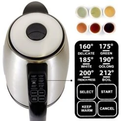 Kenmore 1.7L Cordless Electric Tea Kettle With 6 Temperature Pre-Sets -Whirlpool Sales Store 332002975 AlternateImage2 l