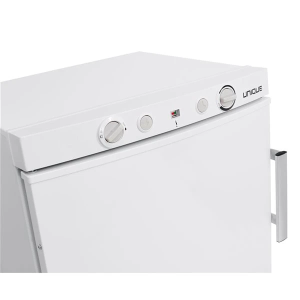 Unique 3.4 Cu. Ft. 3-Way Propane Mini Refrigerator Top Mounted Controls - White 1 Unique 3.4 Cu. Ft. 3-Way Propane Mini Refrigerator Top Mounted Controls - White