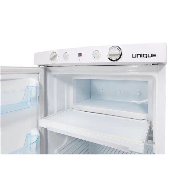 Unique 3.4 Cu. Ft. 3-Way Propane Mini Refrigerator Top Mounted Controls - White 2 Unique 3.4 Cu. Ft. 3-Way Propane Mini Refrigerator Top Mounted Controls - White - Image 2