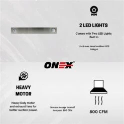 Onex 36-in 800 CFM Stainless Steel Wall-Mounted Range Hood -Whirlpool Sales Store 332004665 AlternateImage4 l