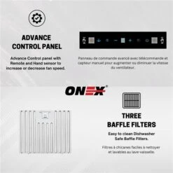 Onex 30-in 900 CFM Stainless Steel Wall-Mounted Range Hood -Whirlpool Sales Store 332004668 AlternateImage3 l