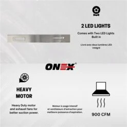 Onex 30-in 900 CFM Stainless Steel Wall-Mounted Range Hood -Whirlpool Sales Store 332004668 AlternateImage4 l