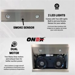 Onex 36-in 900 CFM Black Stainless Steel Under Cabinet Range Hood -Whirlpool Sales Store 332004673 AlternateImage4 l