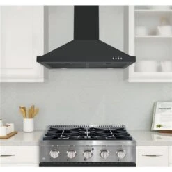 Ancona 30-in 450 CFM Black Stainless Steel Convertible Wall Mount Range Hood With Charcoal Filter Included -Whirlpool Sales Store 332004693 AlternateImage4 l