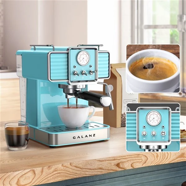 Galanz Retro Blue Espresso Machine 2 Galanz Retro Blue Espresso Machine - Image 2